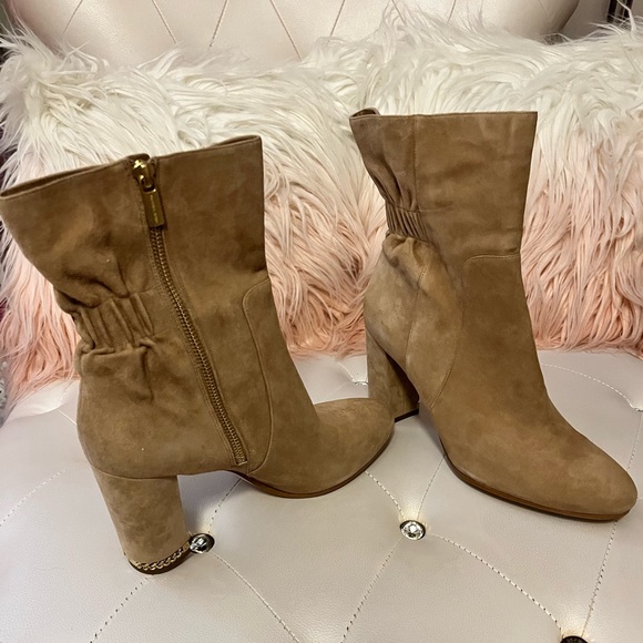 Michael Kors Dolores Suede Dark Khaki Ankle Boots Size 11M - Picture 10 of 14